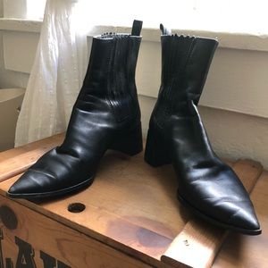 Zara black leather boots